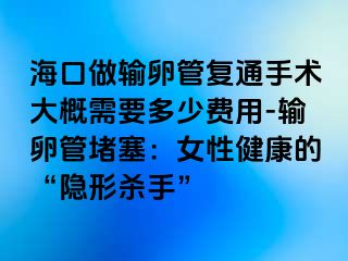 海口做输卵管复通手术大概需要多少费用-输卵管堵塞：女性健康的“隐形杀手”